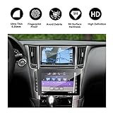 RUIYA 2016 2017 2018 Infiniti Q50 Q60 Car Navigation and Bottom Touch Screen Protective Film Combined Package (Pack of 2),8-Inch Clear Tempered Glass HD and Protect Your Eyes