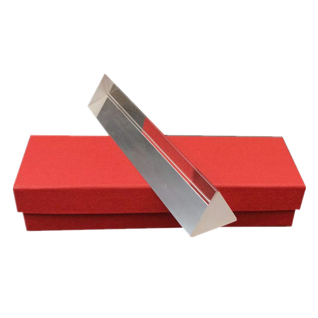 6" Optical Crystal Triangular Prism Color Refactor for Teaching Light Spectrum, Photography Prism, Gift Box Packed