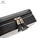 JL LELADY JEWELRY Small Jewelry Box Travel Jewelry Case Portable PU Leather Jewelry Boxes with Mirror for Women Girls (Black)