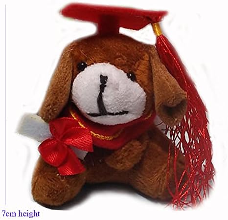 ZhinderLand Wholesale 7cm Graduation Mini Dogs With Diplomas Stuffed Dogs, Package of 10 Dogs (10 pcs)