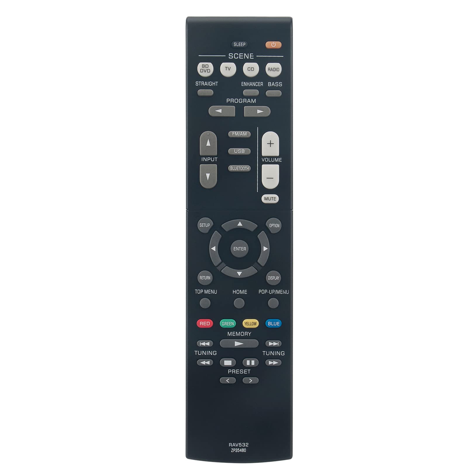 VINABTY RAV532-ZP35480 Replacement Remote Compatible with YAMAHA AV Receiver RXV383 RX-V383