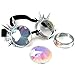 Rainbow Crystal Lenses Steampunk Glasses Chrome Finish Gotchic Welder Goggles,Silver,Adjustable
