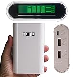 Aurabuy Tomo Smart 4 X 18650 External Battery Charger Power Bank with LCD Display - Black