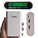 Aurabuy Tomo Smart 4 X 18650 External Battery Charger Power Bank with LCD Display - Black