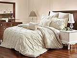 Unique Home 8 Piece Reversible Pinch Pleat Comforter Set Fade Resistant, Wrinkle Free, No Ironing Necessary, Super Soft, King, Taupe