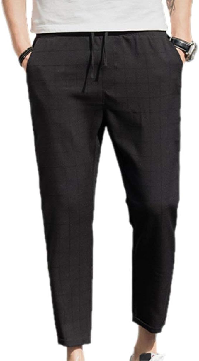 HX fashion Men Sportswear Pants Stretch Cloth Pants Slim Drawstring Comfortable Sizes Side 