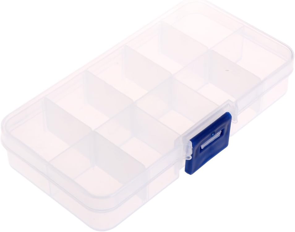 hgfcdd Plastic 10 Compartments Fishing Hook Bait Lure Box Tackle Storage Container Case