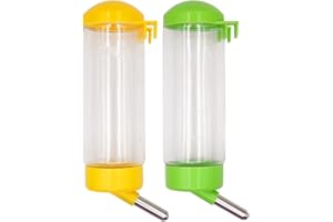 NAOEDEAH 2 Pack 16 oz Guinea Pig Water Bottle no Drip for Cage no Leak Rat Small Animal Hamster Rabbit Water Bottle Attaches to Cage Bunny Water Dispenser,Ship by Random Color