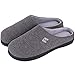 HomeIdeas Men's Coral Fleece Lining with High Density Memory Foam Classicism Slip-on Slipper (US Men's Size 13-14), Dark Gray