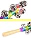 Ruikey Wood Rhythm Bells Stick Kids Rainbow Gift Musical Instrument Baby Hand Shaker Bell Jingle Ring Cartoon Music Toy Baby Rattle Toys