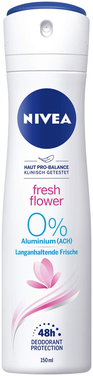 NIVEA Fresh Flower Deodorant Spray (150 ml), Deodorant without Aluminium (ACH) with Fresh Floral Fragrance, Deodorant with 48-Hour Protection Nourishes the Skin
