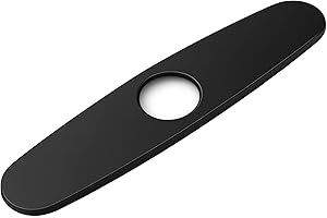CAIQICOME Faucet Plate Black Faucet Cover Plate Stainless Steel Faucet Hole Cover Plate Faucet Escutcheons Sink Hole Cover Faucet Plate 3 Hole Cover for Kitchen Bathroom Vanity Sink Faucet 10In