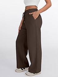 Trendy Queen Womens Wide Leg Sweatpants High