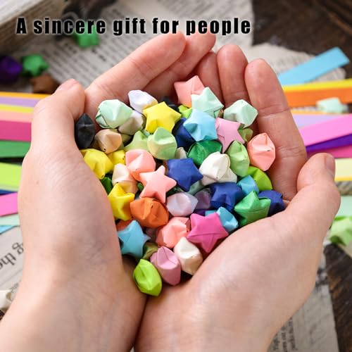 Koogel 1030 Sheets Origami Star Strips, 27 Colors Lucky Star Paper Double Sided Origami Paper Star Paper Strip for DIY Crafts Art School Supply
