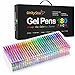 UnityStar Gel Pens Set, 180 Assorted Unique Colors (No Duplicate) Adult Coloring Gel Pens with Metallic Neon Glitter Magic Colors & Gift Box for Painting Drawing Writing