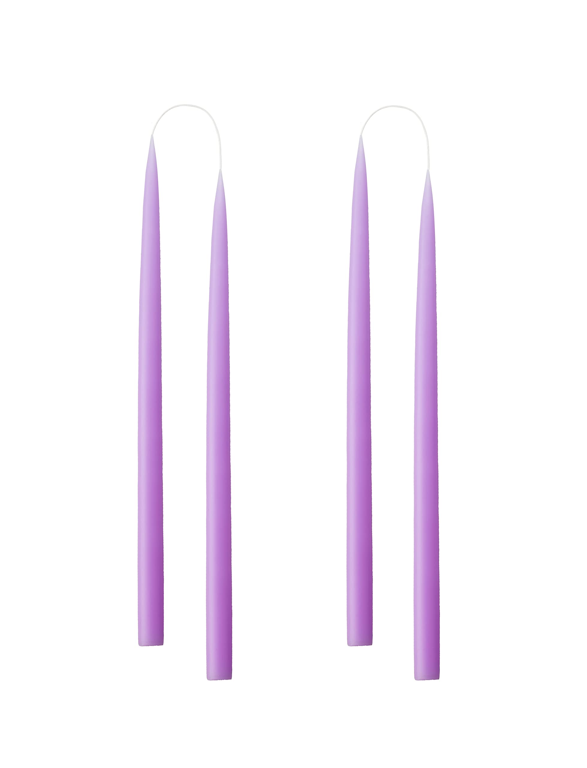 Kunstindustrien® Tapered Candles, Made in Denmark, 42 colours available, Dripless & Smokeless Dinner Candles, Candles long burning 15 hours, Unscented Candle gift set, 4pcs. 2.2 x 35cm (Pastel Purple) — image 1