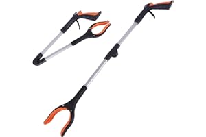 Houseen Grabber Reacher Tool, 32" Litter Picker Foldable Grabber Stick Rubbish Pick Up Tool, Strong Grip Arm Extension Claw Grabber for Elderly, Disabled and Children