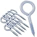 Shells 10PCS 14# Silver Color Zinc Plated Metal Cup Hooks Eye Shape Screw Hooks Self-tapping Screws Hooks Ring 2 Inches