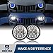 Hooke Road 7 inch LED Headlights w/Blue DRL Halo Angel Eyes 1997-2018 Jeep Wrangler TJ JK & Unlimited