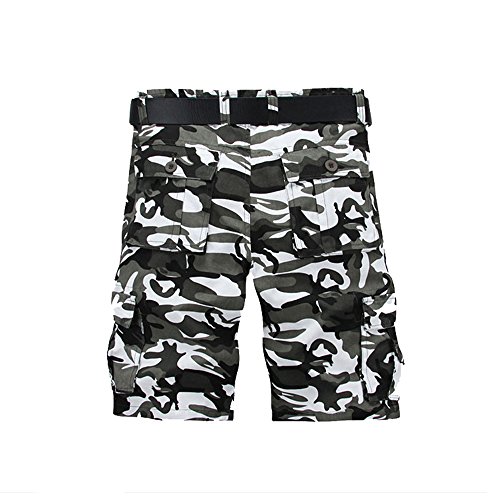 Just No Logo Men's Cotton Loose Fit Cargo Camo Shorts(32,Black&White
