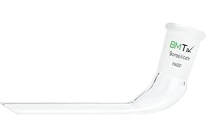 BMTick Glass 105 Degree Angle Distillation Adapter, Borosilicate Glass Distillation Bent Adapter with Outer Joint and 100mm Tapered Drip Tube (19/22 Joint)