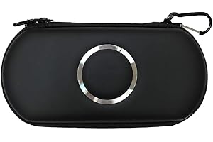 HIPIPOOO Hard Carry Travel PSP Bag Carring Portable Bag Travel Protective Pocket Pouch Cover Zipper Case Hand Pack for Sony PSP 1000/2000/3000 Game Console (Black)
