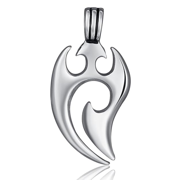 DonDon Herren Anhänger Tribal aus Edelstahl verpackt in einem schwarzen Samtbeutel