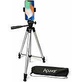 Acuvar 50” Phone Tripod with Rotating Mount – Vertical & Horizontal Filming for iPhone & Android, Lightweight Aluminum Smartphone Tripod with Carry Bag
