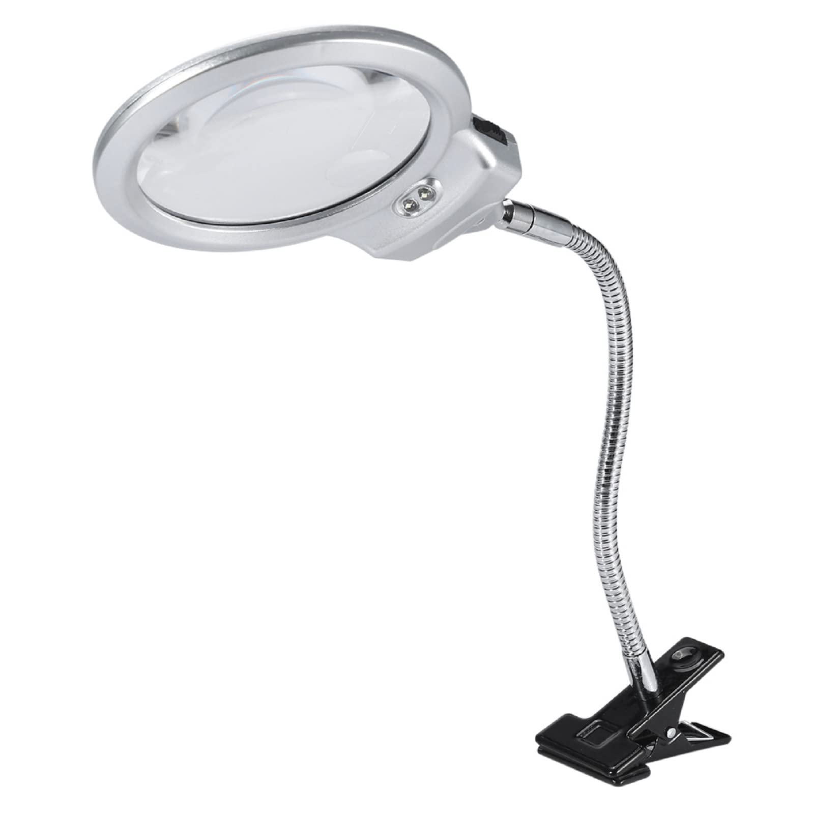 SH-RuiDu Table Magnifier with Clamp, Large Lens LED Lighted Magnifying Glass Table Top Desk Lamp with Adjustable Swivel Arm for Reading, Hobbies, Crafting, Electronics Repair