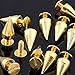 RUBYCA 30 Sets 14MM Gold Color Bullet Cone Spike and Stud Metal Screw Back for DIY Leather-Craft