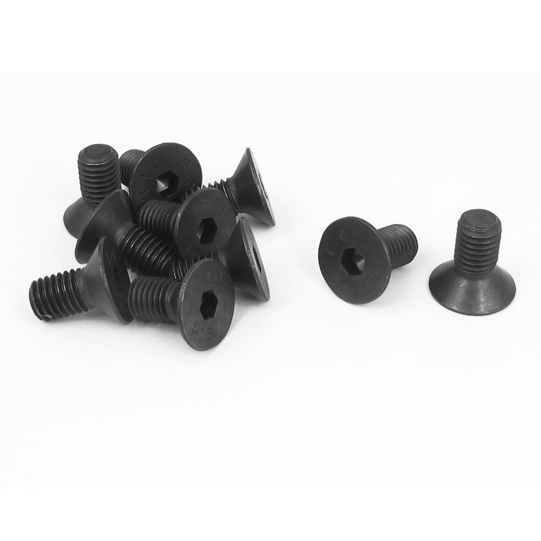 TA-VIGOR 10Pcs Hex Socket Countersunk Head Screw Bolts, M10 x 20mm Alloy Steel Flat Head Socket Cap Screws Bolts Fasteners for Bicycle Motorcycle Repair, Machinery, Household Appliances, Black