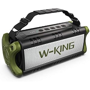 Bluetooth Speaker, W-KING 50W Super Loud Portable Bluetooth Speaker Waterproof IPX6 with 8000mAh Power Bank/Punchy Bass…