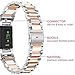 Oitom Stainless Steel Bands Compatilbe with Charge 2,Premium Stainless Steel SS Metal Replacement Watch Band Strap for Smart Fitness Watch(Silver/Rose Gold)