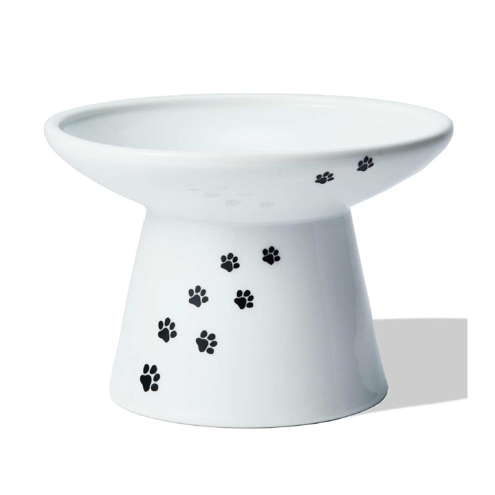 猫壱（necoichi） ハッピーダイニング 猫用 脚付フードボウル 浅広口タイプ 猫柄 すべり止めシリコン付き商品画像