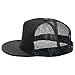 OTTO SNAP Round Flat Visor High Crown Mesh Back 5 Panel Trucker Snapback - Black