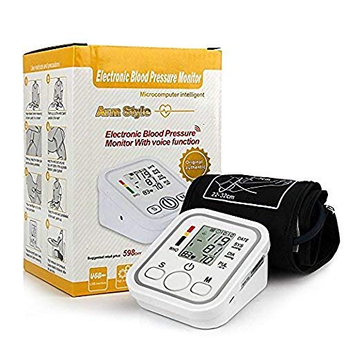 Blood Pressure Monitor Automatic Digital Upper Arm BP Cuff, 99-Reading Memory, 2-Users Mode, Speaker,Large LCD Display-Universal Cuff Size (M)