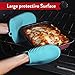The Ultimate Silicone Oven Mitts / Pot Holders. Unique Design Makes These Kitchen Mittens Heat Resistant Up To 500°F, Non-Slip & Flexible for the Highest Protection & Performance (Teal, 1 Pair)