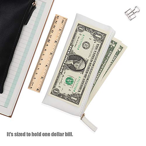 EONMIR PU Leather Pencil Case Pouch Bag,Small Simple Pencil Pouch,Makeup Pouch for Girls,Boys,School,Office(Black+White) - Thumbnail 5