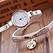 InKach Women Leather Rhinestone Analog Quartz Wrist Watches Sport Watch Gift (White)