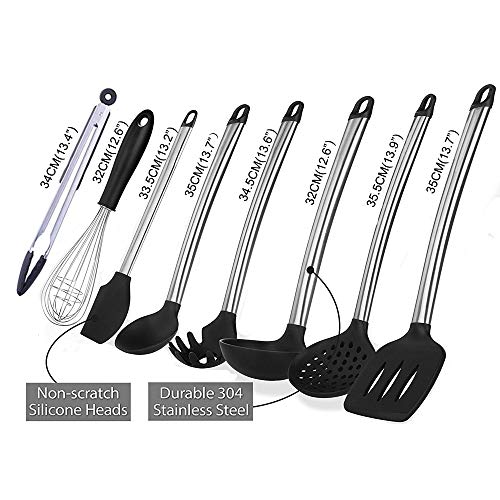 Kitchen Utensil Set with Holder 8 Piece Cooking Utensils, Silicone