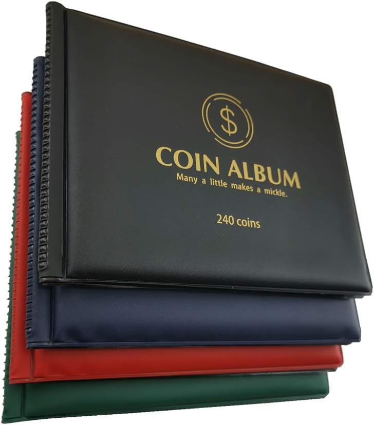 MUDOR Coin Collection Holder Album for Collectors, 240 Pockets Coin Collection Book Supplies (Black): Toys & Games