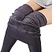 Tengo Women Winter Warm Velvet Stretchy Leggings Pants (One Size, Dark Gray)