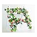 Yiliyajia Artificial Rose Vine Garlands,Silk Flowers Flora Green Leaf Garlands,Home Decor Wedding Decoration 8Ft Length Pack of 5 (pink)