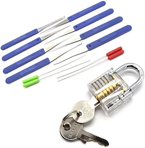 Rarelock Transparent Visible Pick Cutaway Practice Padlock Lock With Broken Key Removing Hooksa Kit Extractor Set Locksmith Tool