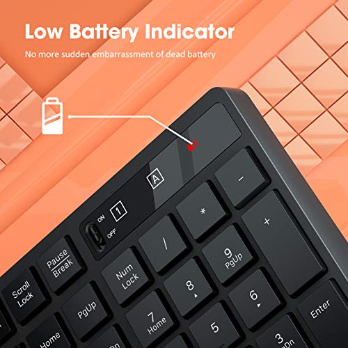 VicTsing Wireless Keyboard and Mouse Combo [Energy Saving], 3 Level DPI