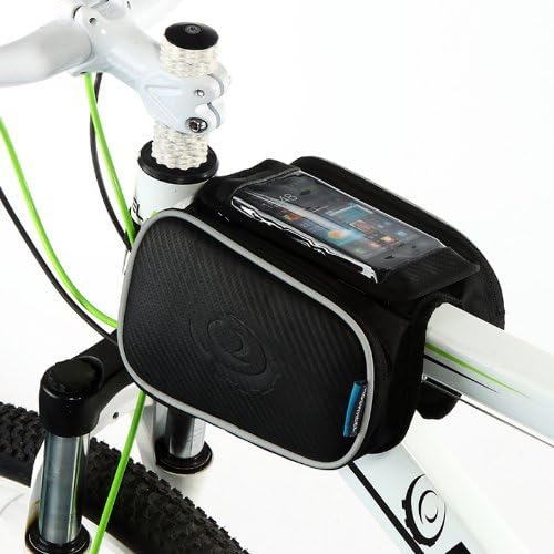 NO.1 best seller Outdoor Sport Top Cycling Bike Bicycle Frame Pannier Front Top Bag Outdoor Black（(hold phones bag 5.0 inches)）