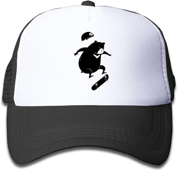 HHNYL Skateboarding Bear Mesh Cap Trucker Hats Baseball Caps for Kids