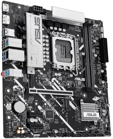 Prime B860M-K, Placa Base Intel mATX, 6+1+1+1 etapas de alimentación DrMOS, DDR5, PCIe 4.0, 2 Ranuras M.2, Realtek 2.5Gb Ethernet, DisplayPort, HDMI,USB 10Gbps, USB Tipo-C 5Gbps Frontal