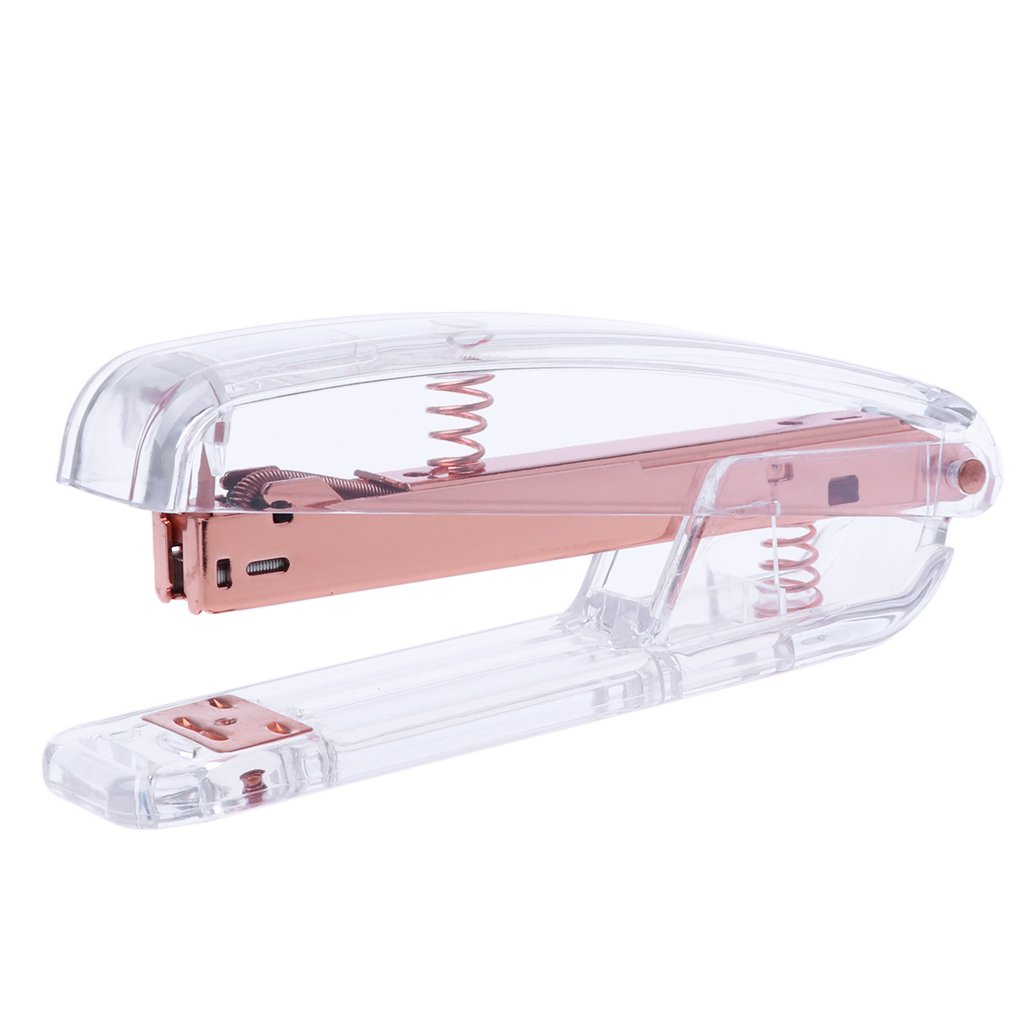 Rose Gold Stapler Acrylic Metal 24/6 26/6 Practical Manual Staplers