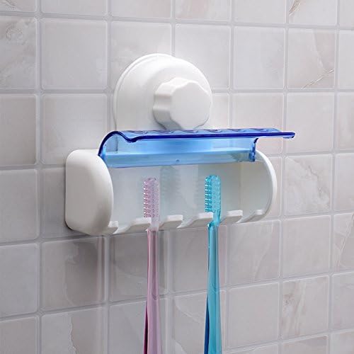 2016 New Plastic Dust-proof Toothbrush Holder Bathroom Kitchen Family Toothbrush Suction Cups Holder Wall Stand Hook 5 Racks